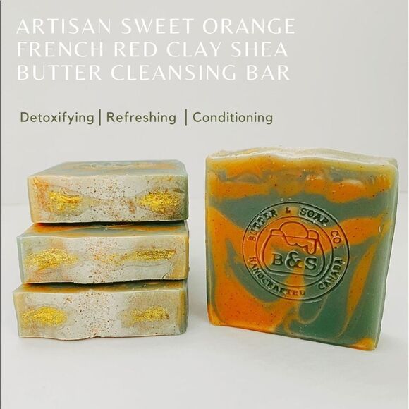 🍊One Sweet Orange Red Clay Shea Butter Soap - Picture 4 of 4